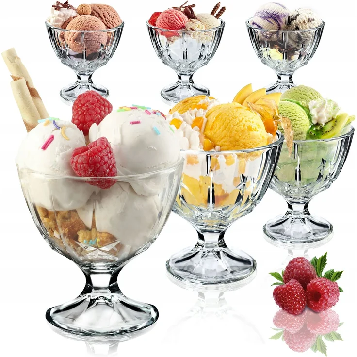 KADAX 6x Eis-Dessertbecher aus Glas, 300 ml, Eisbecher-Set – Bild 1
