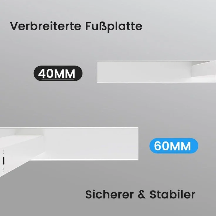 HOMAVO höhenverstellbares Tischgestell, geeignet für Tischplatten mit einer Breite von 50–70 cm, weiß, Höhen-Speicherfunktion – Bild 6