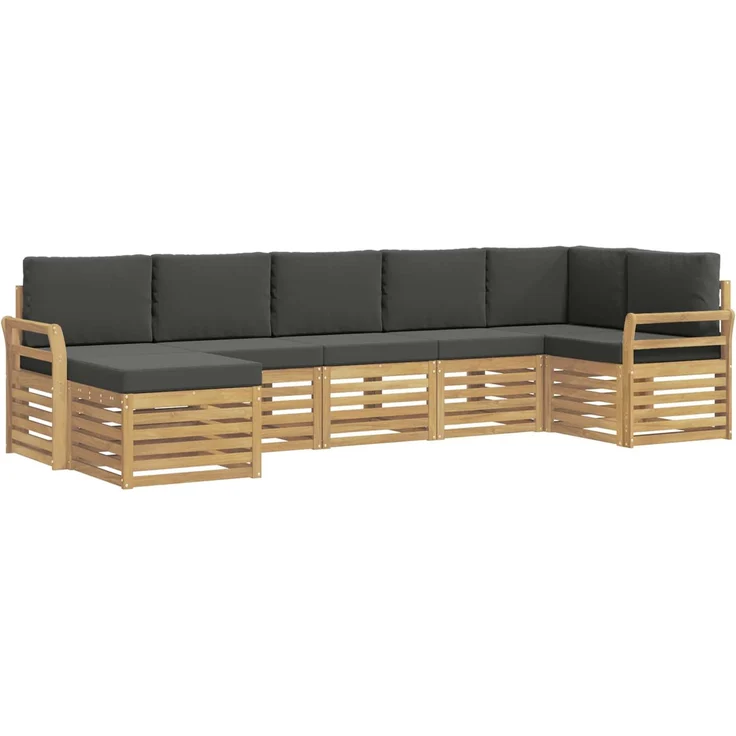 vidaXL Outdoor-Sofagarnitur 7 stk. 6-Sitzer Weiß und Anthrazit 3392197 – Bild 2