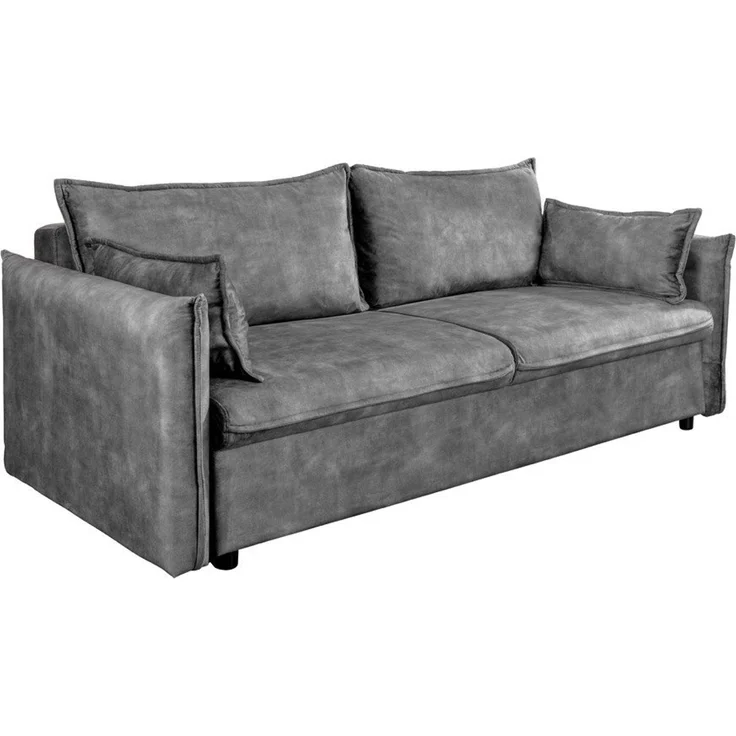 riess-ambiente Schlafsofa APARTMENT 215cm beige · Samt, inkl. Kissen, inklusive Bettkasten, Einzelartikel 1 Teile, 3-Sitzer-Couch mit Bettfunktion - ideal für Wohn- oder Gästezimmer – Bild 2
