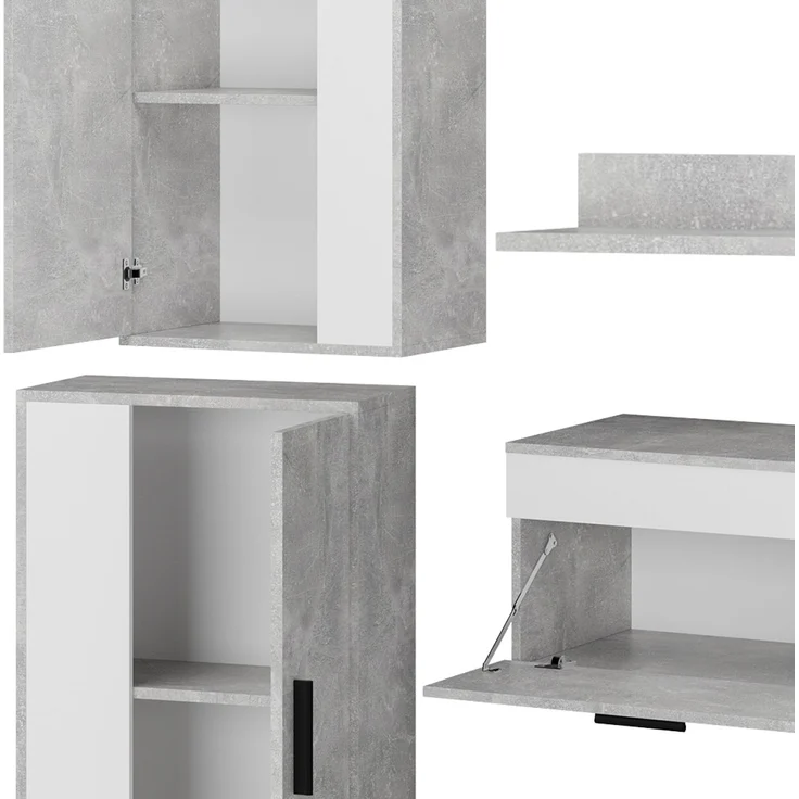 Wohnwand Berno Beton set, 4 Teile Vicco – Bild 6