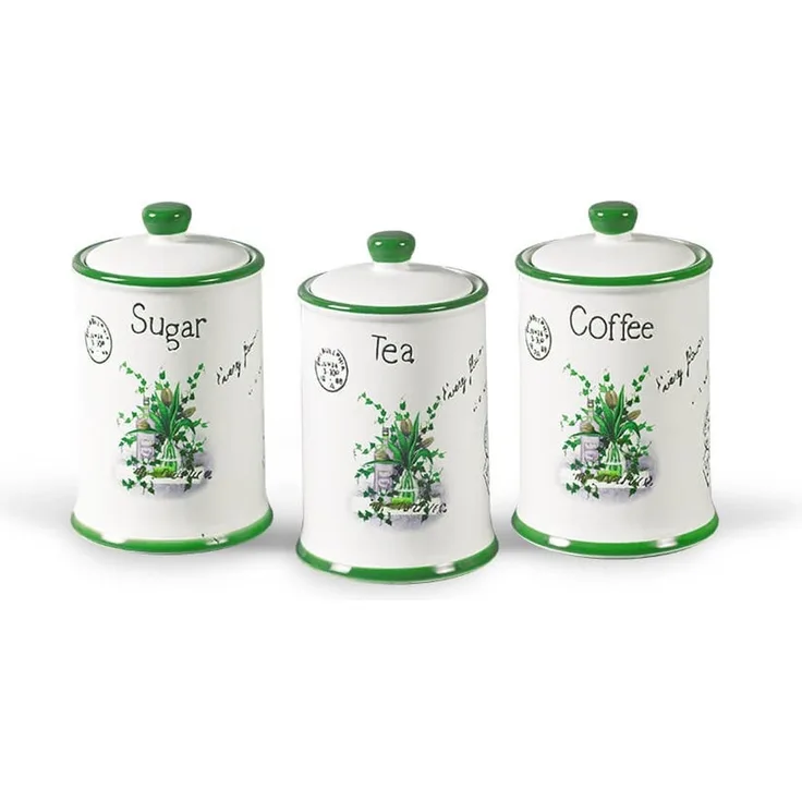 Maestro Maestro Set mit 3 Keramikbehältern für Kaffee, Tee und Zucker MR2006503CS