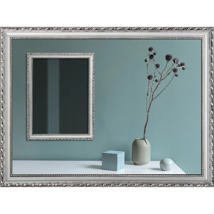 MIRRORS AND MORE 'Lola' Rahmenspiegel Holz, silber, 34x45cm – Bild 1