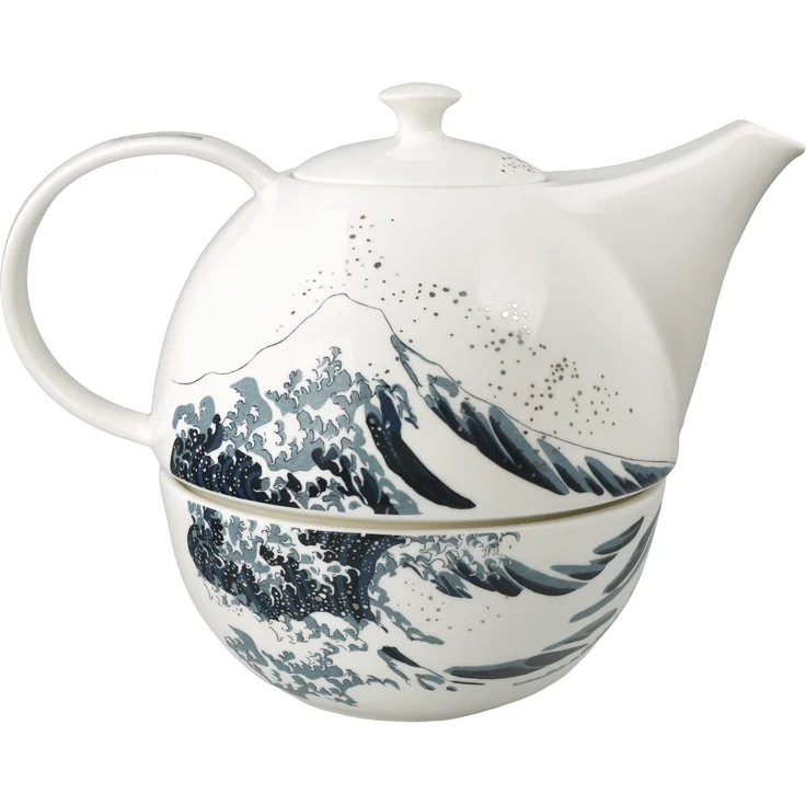 Goebel / Hokusai- Die Große Welle,Teekanne mit Stövchen,24,5cm x 16,0cm x 19,0cm / Fine Bone China / 24,5cm x 16,0cm x 19,0cm – Bild 4