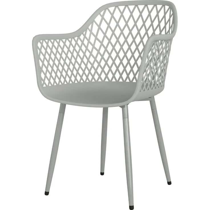 MELAYR, Gartenstuhl 4er Set UV-beständige Gartenstühle aus Kunststoff mit Armlehne Rückenlehne 56 x 51 x 84 cm Grau – Bild 2