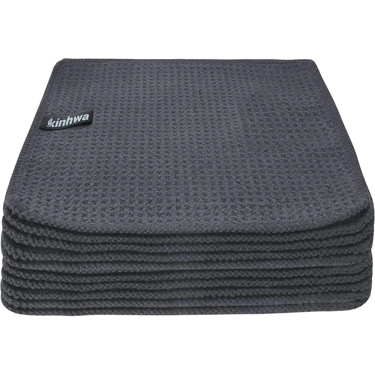 KinHwa Spültücher Grau Waffeltuch Mikrofasertuch 20x20cm 10 – Bild 1
