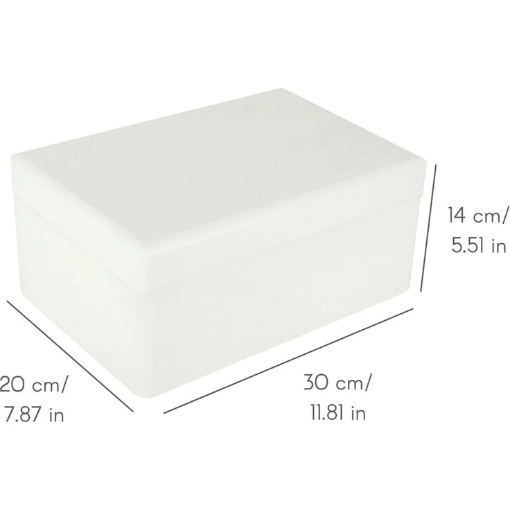Creative Deco Holzkiste mit Deckel Groß Erinnerungsbox Baby Holzbox 30 x 20 x 14 cm, mit Scharnieren – Bild 2
