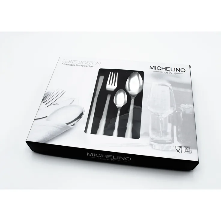 16 teilig Besteckset 18/0 Edelstahl Essbesteck langlebig Einsatz 4x Messer, Gabel, Löffel, Teelöffel