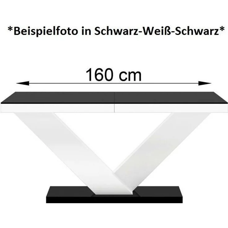 designimpex Esstisch Design HE-999 Grau Anthrazit MATT / Weiß HOCHGLANZ ausziehbar 160-256 – Bild 2