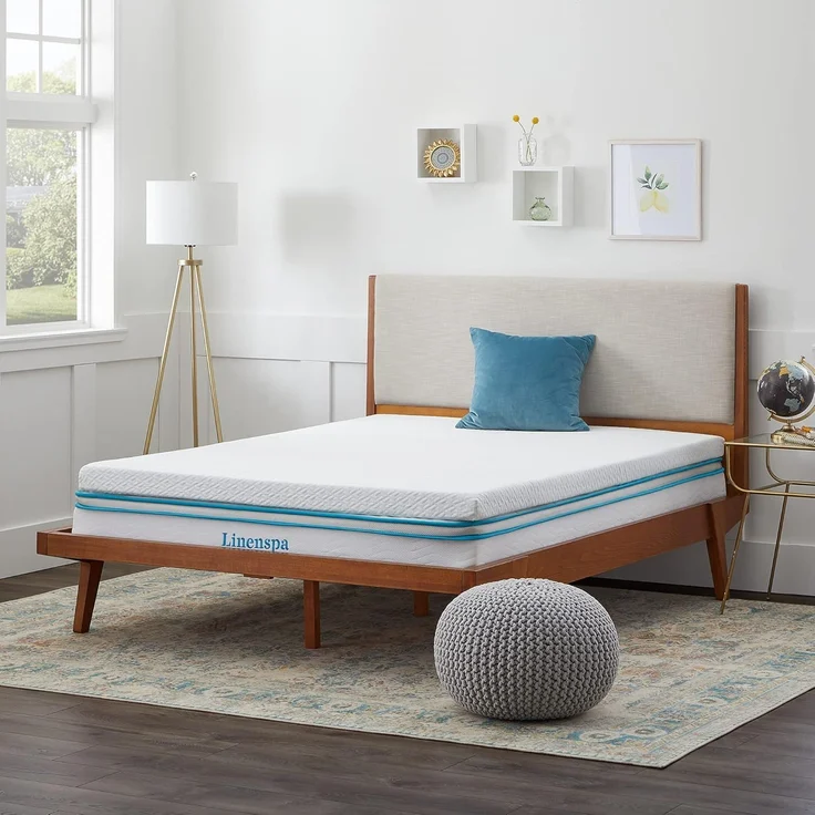 Linenspa 7,5 cm Gel-Matratzenauflage aus Memory-Schaum mit Reißverschlussbezug, Matratzenauflage für Super-Kingsize-Betten (180x200 cm)