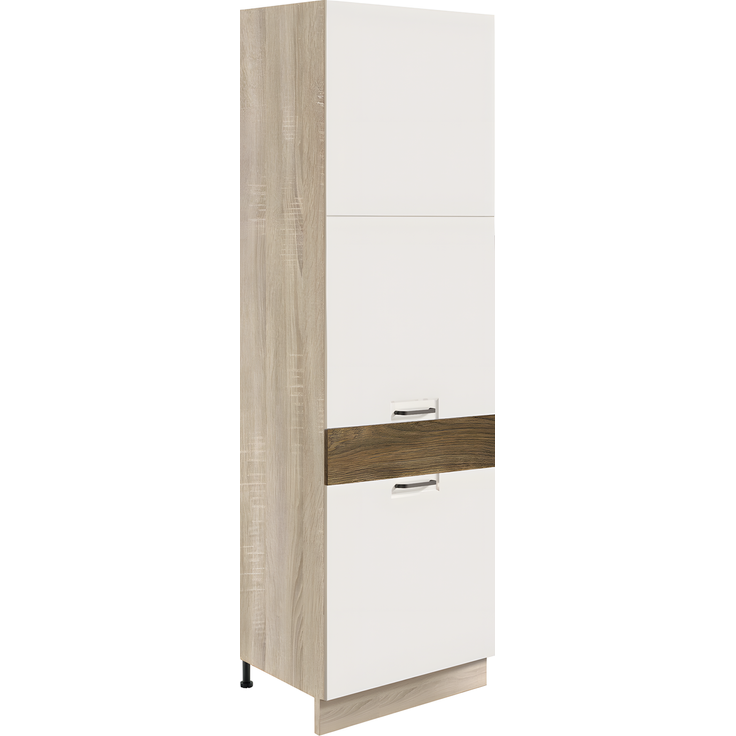 Favorit RIBBECK 21D – Kühlschrankumbauschrank 60 cm, Weiß Hochglanz