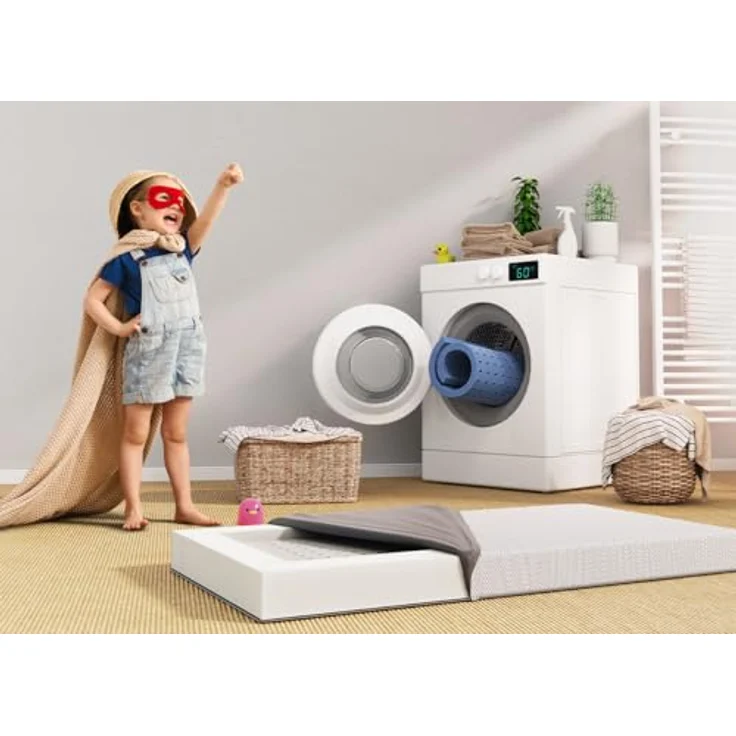 Bodyguard bett1 SuperBreeze Kindermatratze 80x160 cm für Neugeborene, Babys und Kleinkinder (Liegefläche bei 60 °C waschbar, rundum verstärkte Trittkante, Belüftungskanäle, QXSchaum, Oeko Tex 100) – Bild 3