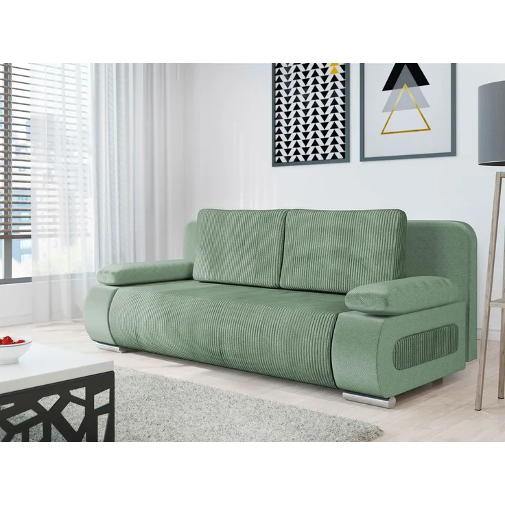 'Emma' Schlafsofa, Cord Mint, 18 x 172 x 60 cm