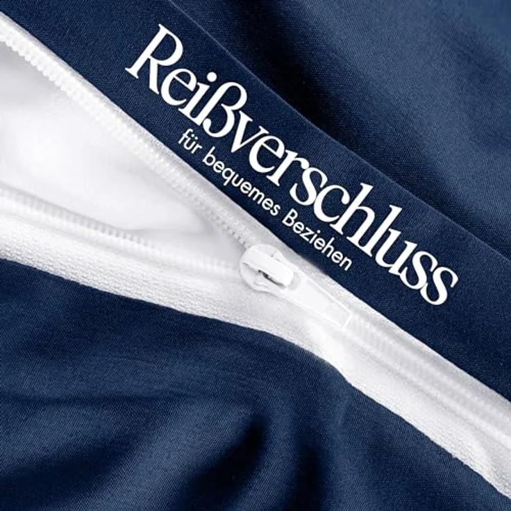 Utopia Bedding Bettwäsche 135x200 Set - Mikrofaser Bettbezug 135x200 cm + 1 Kissenbezug 80x80 cm -Blu Navy – Bild 9