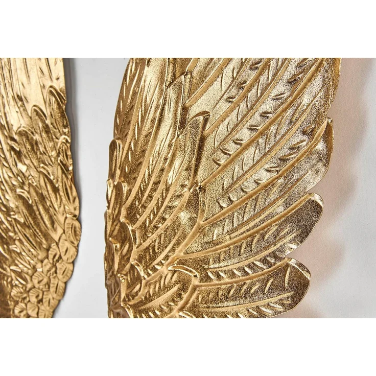 Kobolo Wandbild Wanddeko Set ANGELO Engelsflügel Metall gold 2 Stk, Flügel, im 3D Look – Bild 4