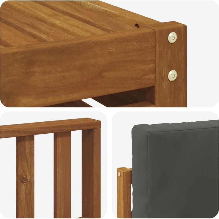 vidaXL Outdoor-Sofagarnitur 8 stk. 7-Sitzer Natur und Anthrazit 3374522 – Bild 7