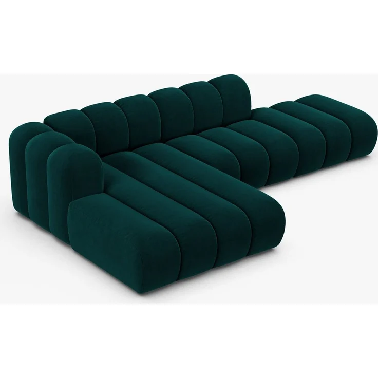 Micadoni Modulares Ecksofa offen Lupine 5-Sitzer Samt Venus Dunkel Petrol Links – Bild 6