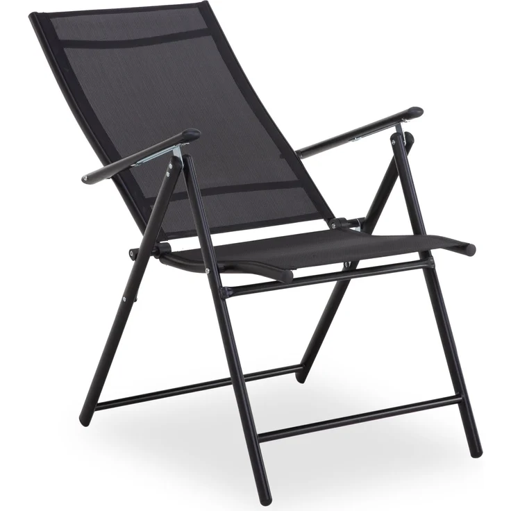 Gartenstuhl outdoor JONA BHT 55x105x68 cm schwarz Stapelstuhl Klappstuhl – Bild 2