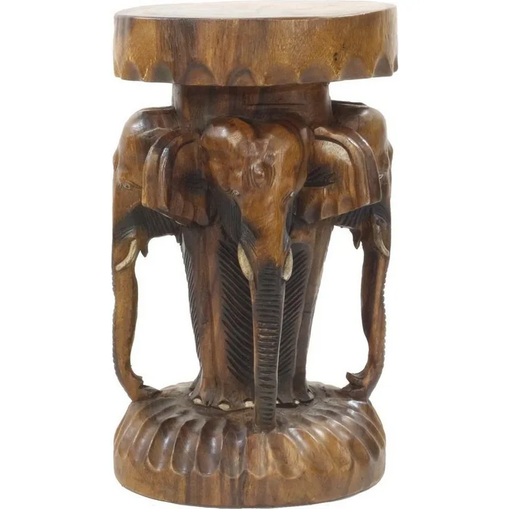 Oriental Galerie Blumenhocker Rundhocker Elefant 50 cm braun (1 St)