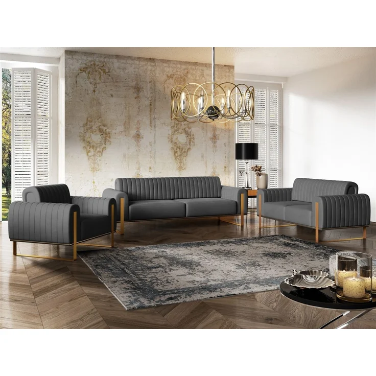 Sessel Designersessel VALERIE in Stoff Elisa Velvet Anthrazit – Bild 3