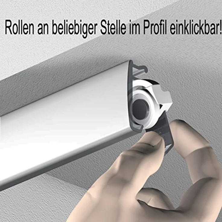 Garduna Gardinenschiene Garduna SmartGlide!, Gardinenschiene Silber, 1-läufig, gebohrt, Aluminium – Bild 3