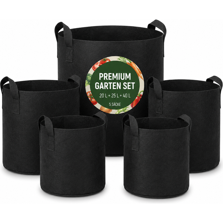 Pflanzsäcke Set Schwarz