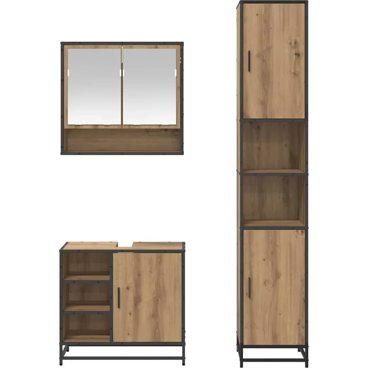 vidaXL Badezimmermöbel-Set 3 stk. Artisan-Eiche 35 x 37,5 x 188,5 cm 3402439 – Bild 8