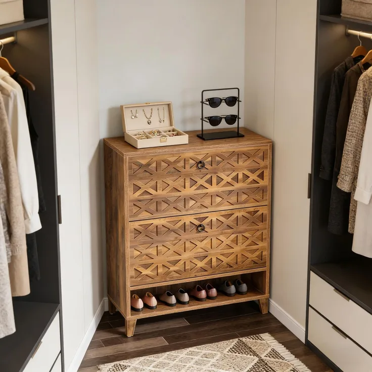 Geräumigen Schuhschrank,Schuhschrank-Organizer,Schränke(nur Schuhschrank)--Braun--80x24x110cm--YOUDENOVA
