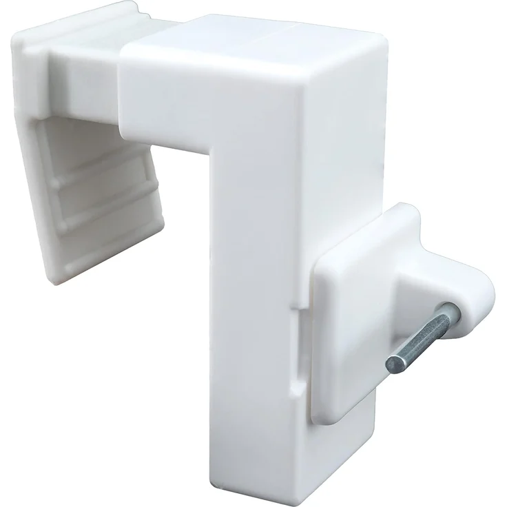 dekondo Fensterhaken Fensterhaken/Dekohaken/Fensterklipp, weiß, universal, für Gardinenstangen/Vitragenstangen/Scheibengardinen und Fensterdekorationen, (4-St), Klemmbereich 10-24mm, vorderes Element drehbar – Bild 3