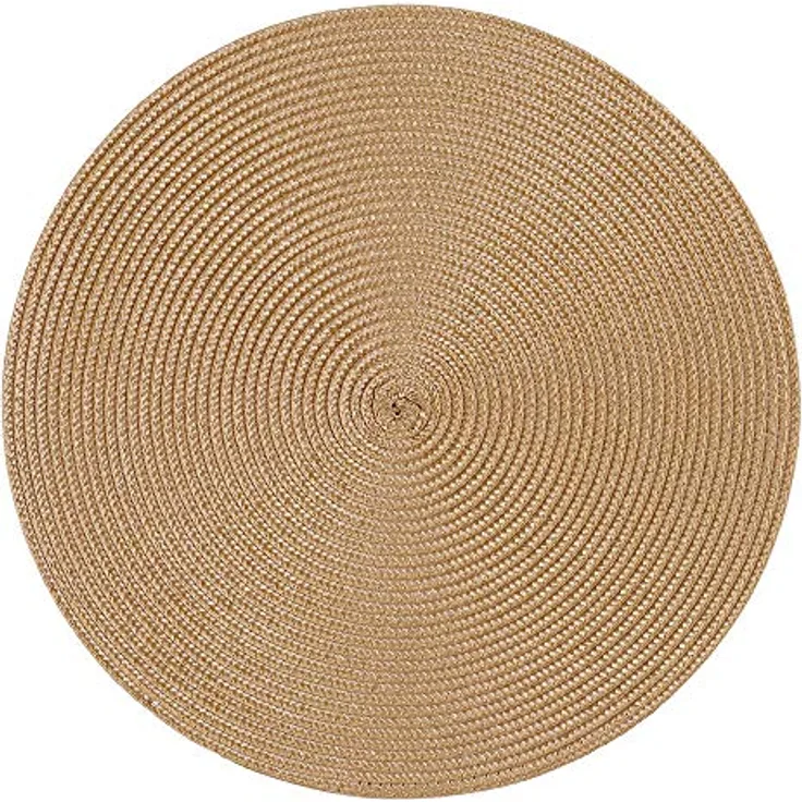 Haus und Deko Platzset Platzset rund ca. 35 cm Ø abwaschbar Bast Optik Tischset Platzdeckche, (1-St)