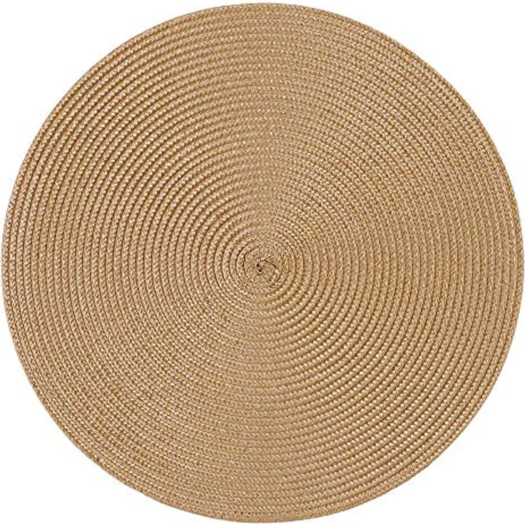 Haus und Deko Platzset Platzset rund ca. 35 cm Ø abwaschbar Bast Optik Tischset Platzdeckche, (1-St) – Bild 1