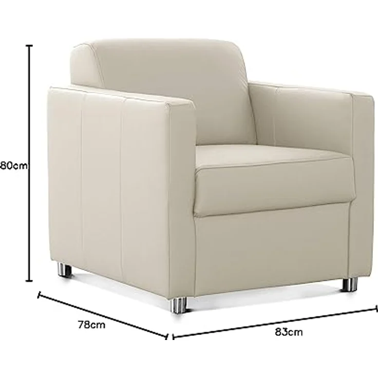 CAVADORE Corianne Sessel, mit Federkern, Ledersessel Design, 78 x 80 x 83, Echtleder: weiß – Bild 10