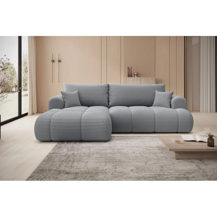 thematys Ecksofa TREVIO 260 x 165 cm, mit Schlaffunktion, mit Bettkasten, Grau (Tilia 90), Ausrichtung links – Bild 3