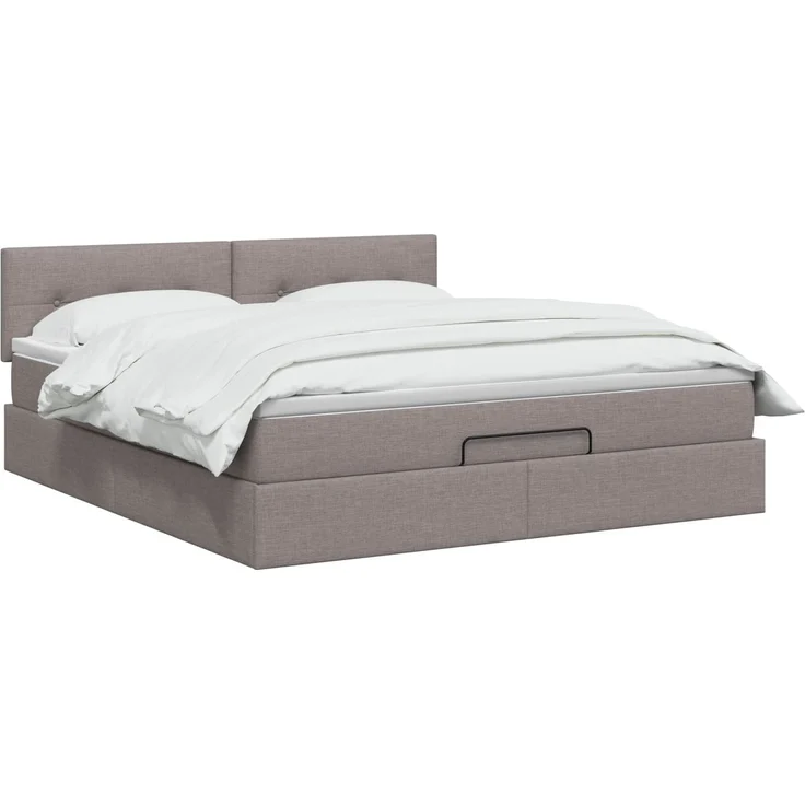 vidaXL Ottoman Bett mit Matratze mit Kopfteil Taupe 160 x 200 cm Stoff 3456341 – Bild 3