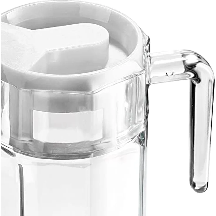 Vilde Glaskaraffe Mit Deckel 1,5 L - Hochwertiger Wasserkrug Aus Transparentem Glas - Praktischer Griff & Konturierter Ausgießer - Ideal Für Wasser/Saft- Spülmaschinenfest & Kühlschrankgeeignet – Bild 6