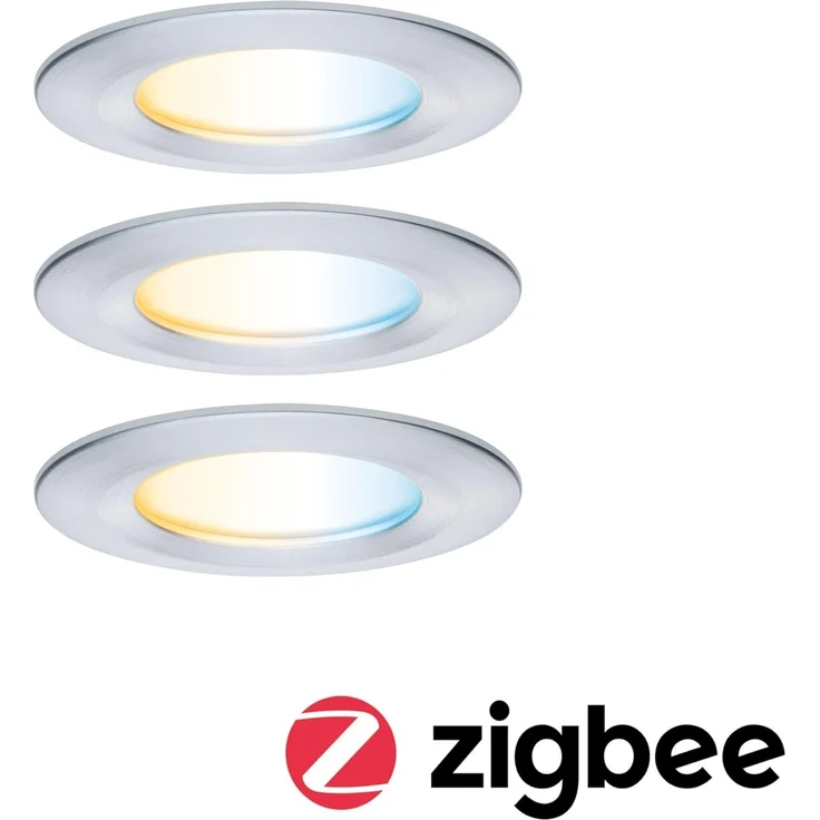 Paulmann 92444 LED Einbauleuchte Nova Coin 3er-Set Zigbee Tunable White Alu gedreht IP44 – Bild 11