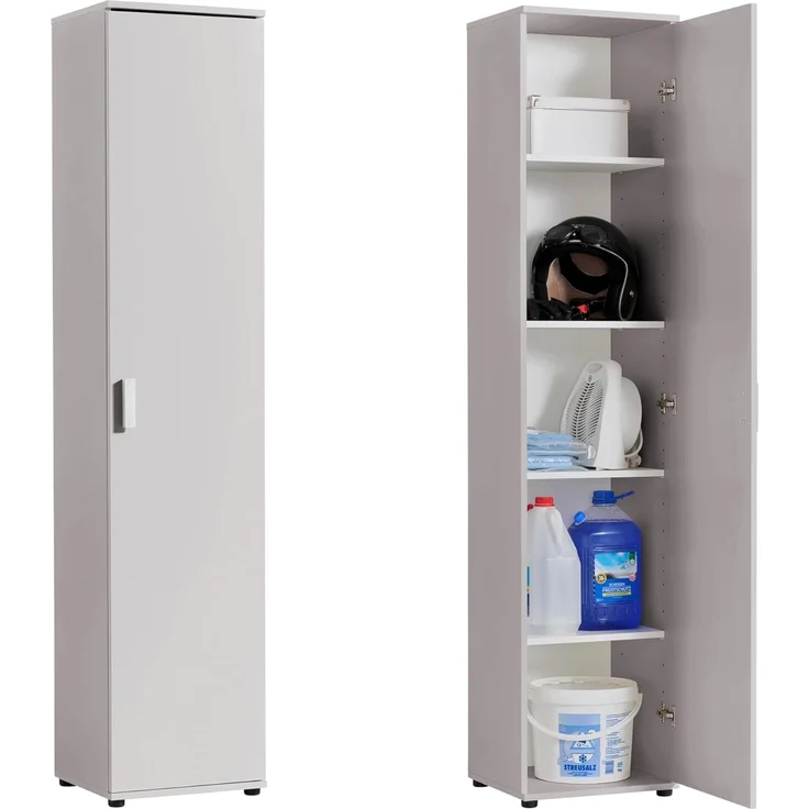 Home Collective Mehrzweckschrank Schmaler Schrank 40 cm breit mit 1 Tür & 4 Einlegeböden (Universalschrank Haushaltsschrank für Haushalt, Flur, Büro oder Schlafzimmer) 40x35x184 cm (BxTxH), Kaschmir – Bild 1