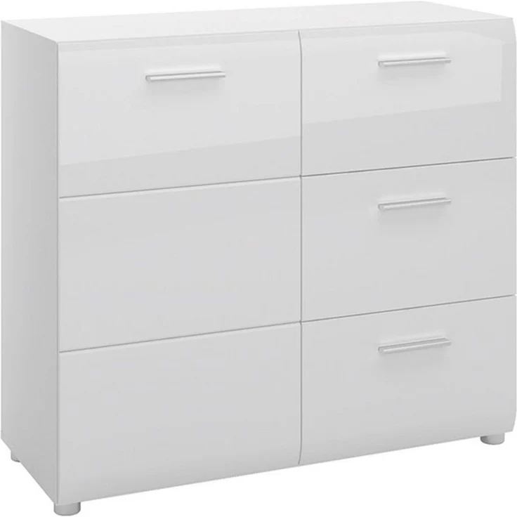 Kommode 96 cm breit weiß Hochglanz MALABO-129 – Bild 5