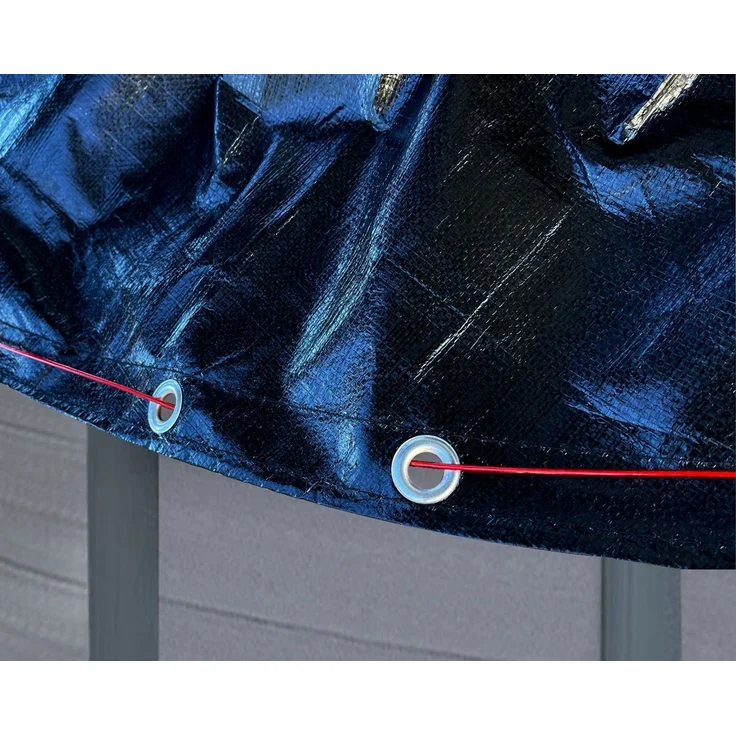 QUICK STAR Poolabdeckung Rund für 320-366 cm Pools | Planenmaß Ø 420 cm | Schwarz | Sommer & Winter Poolplane | Solar Abdeckplane 200g/m² PE Zweifach Beschichtete Abdeckung | Solarplane UV-Resistent – Bild 3