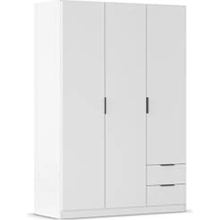 Rauch Möbel Lagoa, Kleiderschrank, Garderobe für Schlafzimmer, Kinderzimmer, Jugendzimmer 3-türig, 2 Schubladen, mit Zubehör Premium, Farbe Weiß, Breite 136 – Bild 2