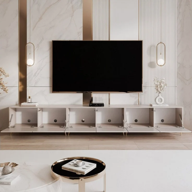 yourhouse24 Lowboard TV ANGEL 300 auf Füßen mit LED-Beleuchtung – Griffloses Design – Bild 4