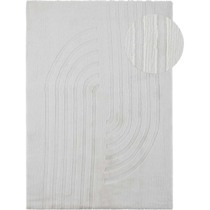 TaraCarpet Langflor-Teppich Tara Carpet Kodiak Twister Hasenfellteppich der Premiumklasse, rechteckig, Höhe: 25 mm, Wohnzimmer, Schlafzimmer, Esszimmer, Jugendzimmer creme 080x150 – Bild 2