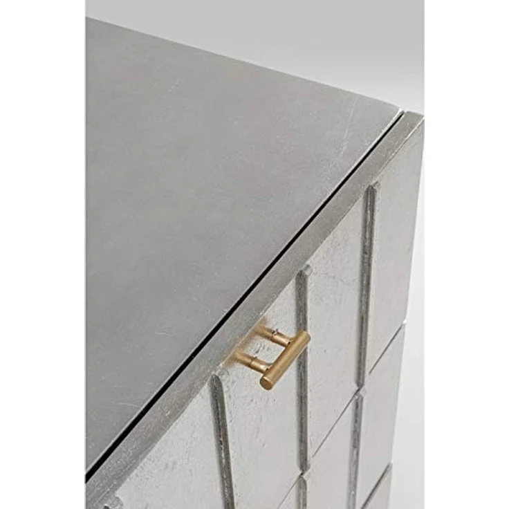 Kare Design Kommode Venice Line, Silber, Kommode mit 6 Schubladen, Holz Korpus, Stahl Beine, 89 x 106 x 40 cm (H/B/T) – Bild 5