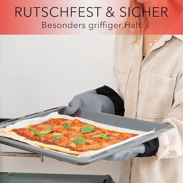 AVANA Topfhandschuhe Silikon Ofenhandschuhe Hitzebeständige Kochhandschuhe Handschuhe, Anti-Rutsch, weiches Baumwoll-Innenfutter, bis 250°C – Bild 7