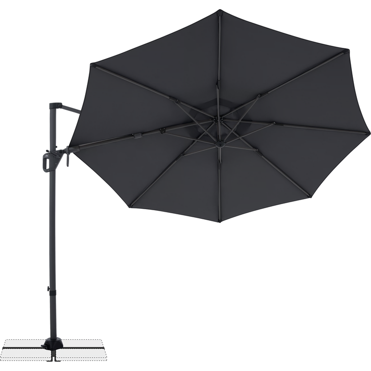 Doppler Sonnenschirm / Ampelschirm "LIFE 310 Side", anthrazit, Ø 310 cm – Bild 9