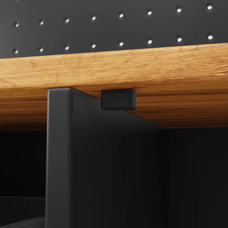 Hochschrank 145x39x171 cm mit LED, Glasschiebetür und höhenverstellbaren Fächern – Bild 10