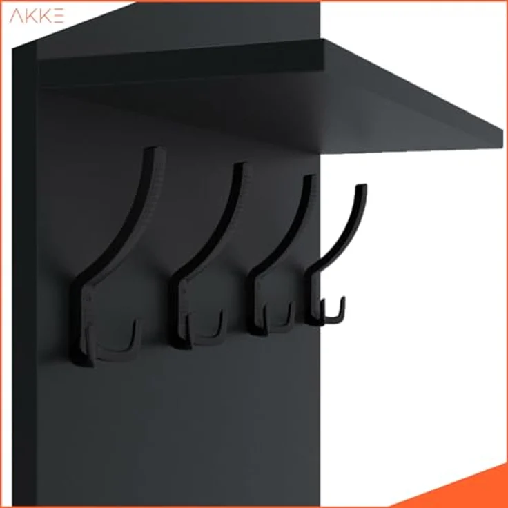 AKKE Garderobenhalter, MAXI Große Garderobe Schwarze Haken 2mm PVC Kantenumleimung – Bild 4
