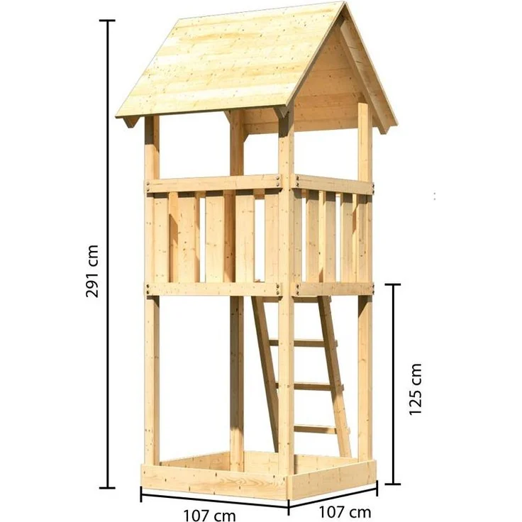 Karibu Kinderspielturm Lotti naturbelassen – Bild 2