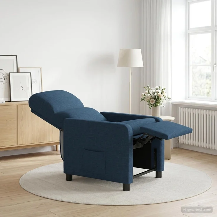 vidaXL Liegesessel Blau Polyester 42034825 – Bild 1