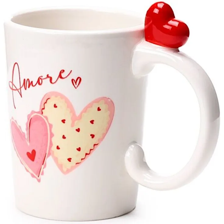 Puckator AMORE HERZEN Figurativer Keramikbecher 400 ml / Becher